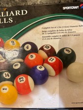 Sportcraft Pool Billiard Balls Poly Resin Complete Set