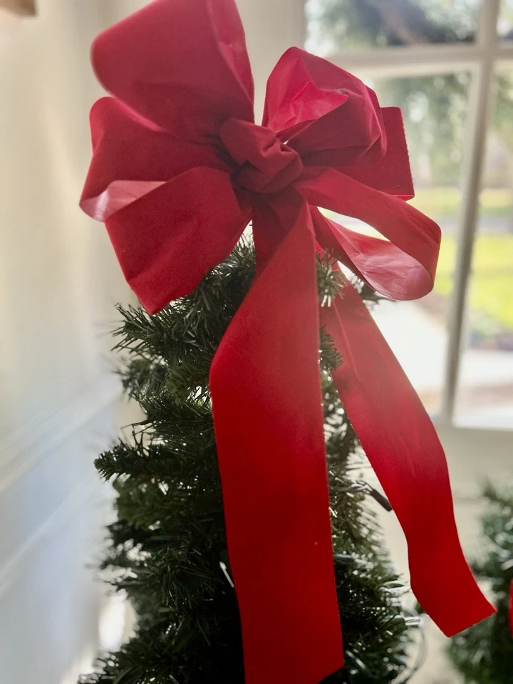 Par de árvores de entrada de pinheiros de Natal 4 pés, verde com base de concreto preto - Imagem 4 de 4