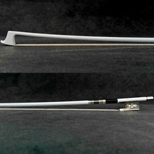 Master White Carbon Fiber Violin Bow 4/4 Crystal Fleur-De-Lys Frog StiffLight