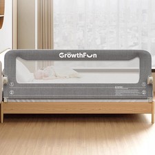 Foldable Bed Rail for Toddlers 71in Reinforced Carbon Steel 71inch Grey Demo