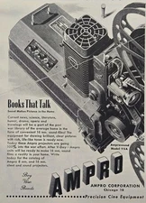 Ampro Corp Model Y S A Home Sound Motion Pictures 16 mm Vintage Print Ad 1944