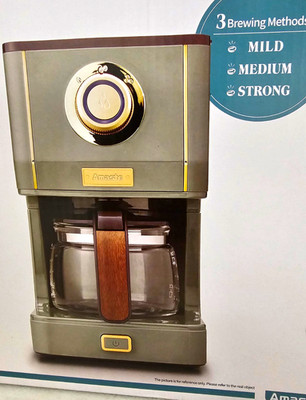 Retro Style Coffee Maker-Avocado- Amaste Model MCM-01- 5 Cup-Adjustable Strength