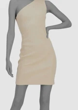 Bar III Women's Beige One-Shoulder Bodycon Mini Dress Size XL