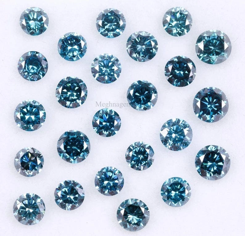 Diamante coltivato in laboratorio blu da 1 mm 20 pezzi diamante tondo taglio ... - Immagine 3 di 4