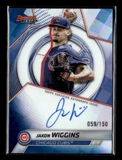 2025 Bowman's Best #B25-JWI Jaxon Wiggins Best of 2025 Auto Blue /150 Cubs