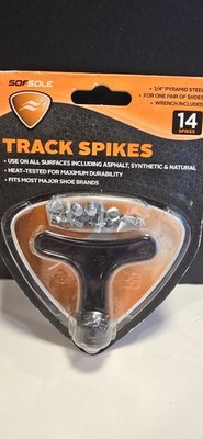 Sof Sole Track Spikes 1/4'' Pyramid Steel 14 Pack Wrench Running Shoes Spikes