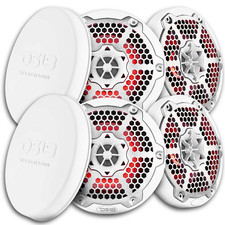 4x DS18 6.5" Neo Marine Speakers with Drivers - 250 Watts Rms 4-ohm NXL-6MD/WH