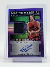 JAKOB POELTL 2024-25 OBSIDIAN MATRIX MATERIAL AUTO PATCH PURPLE FLOOD /49 Q7084