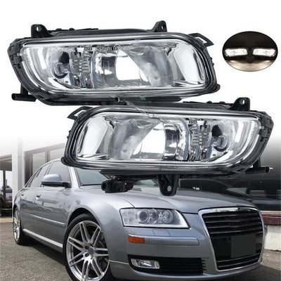 For Audi A8 Quattro A8 D3 2008 2009 2010 Left+right Front Fog Light Lamp W/bulbs