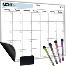 Monthly Magnetic Calendar for Refrigerator - 17x12 Dry Erase Fridge Calendar...