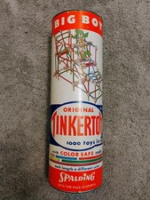 Vintage Tinkertoy Wooden Construction Set Pieces - Bag Lot
