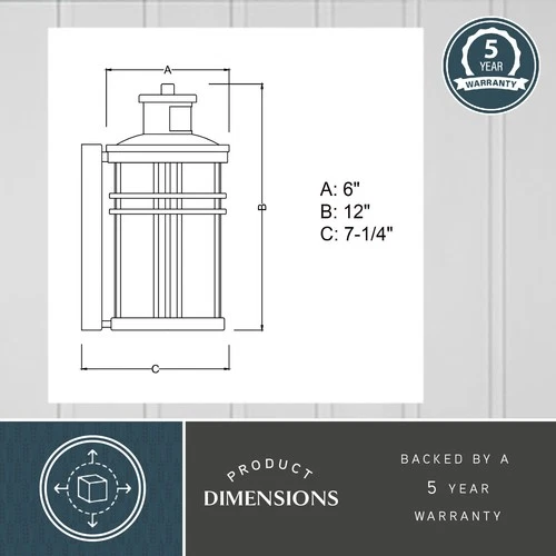 Vaxcel Lighting T0366 Black Wrightwood Single Light 12"H Outdoor Wall Sconce - Picture 6 of 10