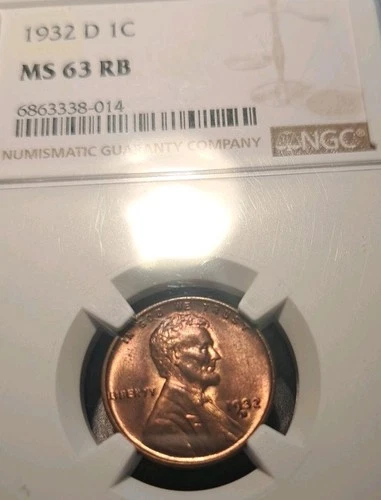 1932 D Lincoln Cent NGC MS 63 RB