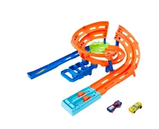 Hot Wheels Whip Around Raceway Track Set, Includes 2 Toy Cars in 1:64 Scale, Eas