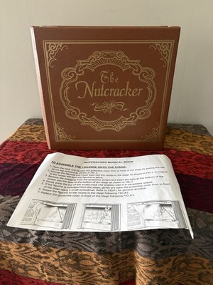 The Nutcracker Animated Music Box Book Design Light Up Spinning Ballerina  WORKS