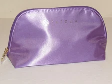 Tatcha Purple Gold Satin Toiletry Makeup Cosmetics Bag NEW