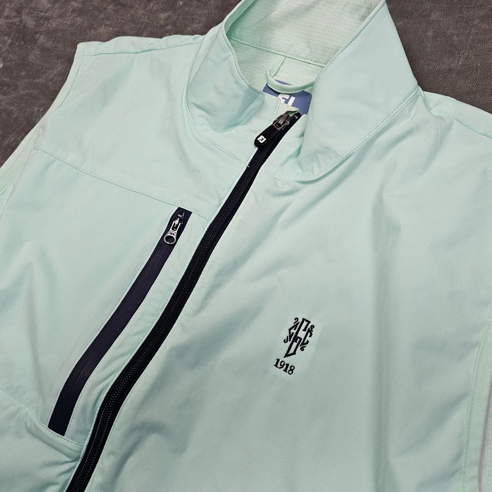Chaleco FootJoy Para Hombres Grande Verde Claro Serie Tempo Golf Cremallera Completa Rendimiento FJ Foto 2 de 4