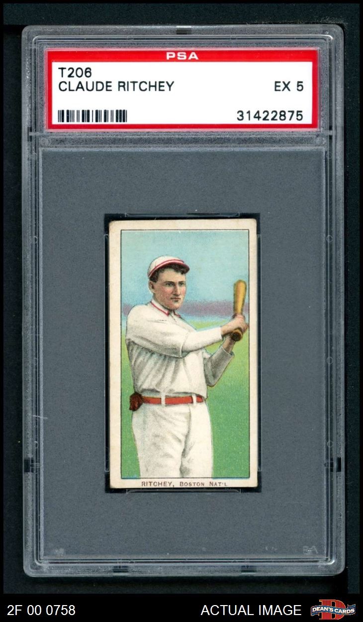 1909 T206 Claude Ritchey Braves PSA 5 - EX