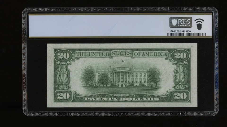 DBR 1934-B $20 FRN Chicago Vinson Gem Fr. 2056-G PCGS-B 65 PPQ Serial G15906692B - Image 2 of 2