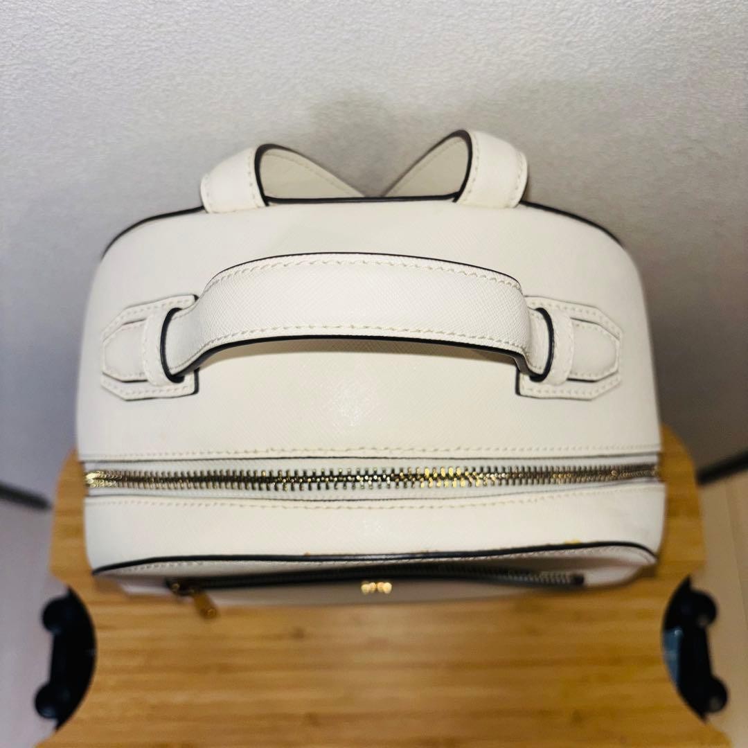 Tory Burch White Round Backpack Stylish Designer Bag thumbnail 2