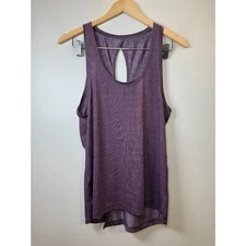 Lululemon Hold & Let Flow Athletic Tank Top Women's size 10 Burgundy Twist Back