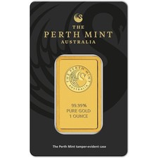 1 oz. Gold Bar - Perth Mint - 99.99 Fine in Assay 1012.95 per troy oz