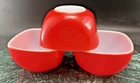 Lot of 3 Vintage Pyrex Red Square Ovenware Bowls 407 7oz Milk Glass USA 3.5x3.5