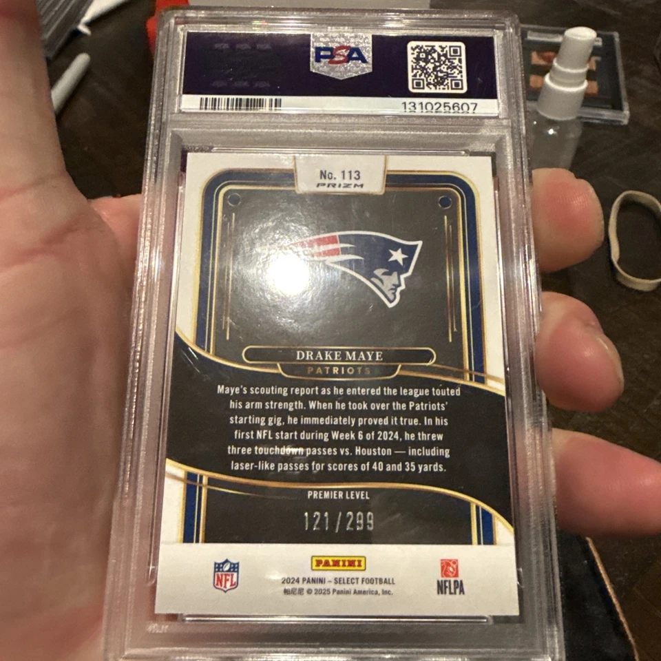 Amortiguador de cobre Panini Select 2024 #113 Drake Maye Rookie RC 83/299 PSA 10 Foto 4 de 4