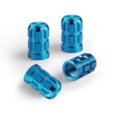 Tire Valve Stem Caps, 4 PCS/Pack, Silver, Aluminum Tire Cap Set, Universal Blue