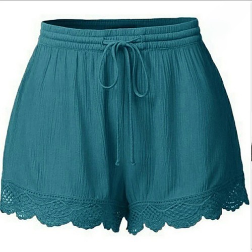 Womens Lace Plus Size Shorts Casual Rope Design Lightweight Fabric Comfort Fit - Picture 8 of 28