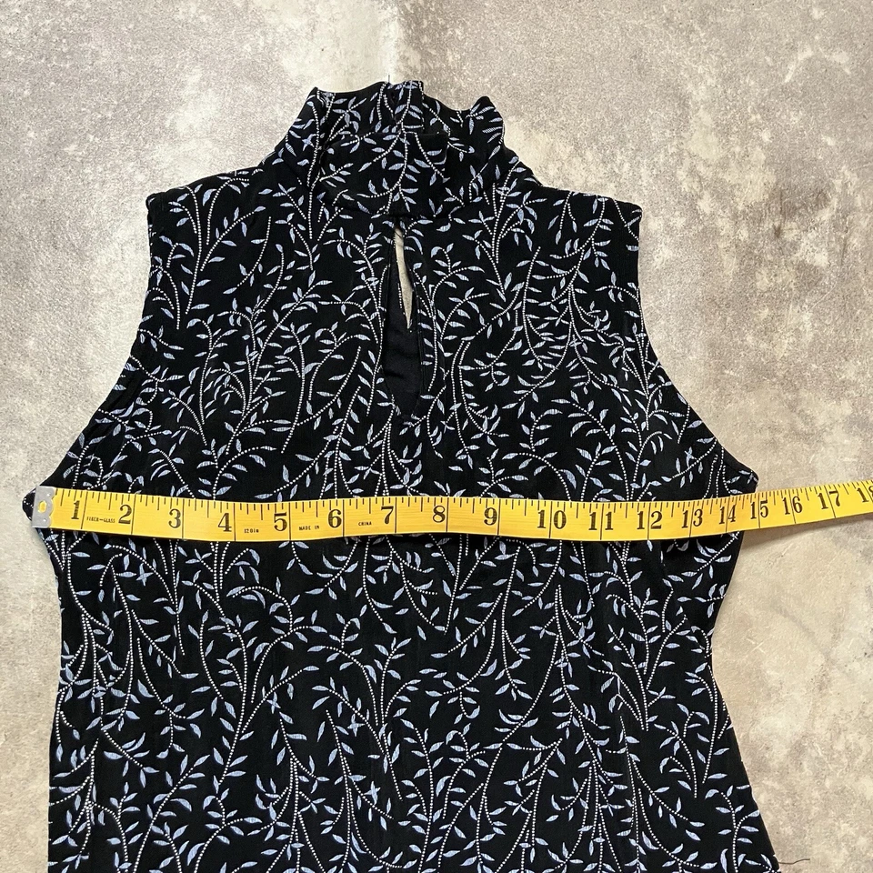 Coldwater Creek Dress Womens 8 Sleeveless Keyhole Floral Long USA Vtg Evening - Image 2 of 4