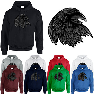 Krähe Rabe Herren Hoodie Nevermore Horror Tier Unisex Geschenk Pullover Hoody
