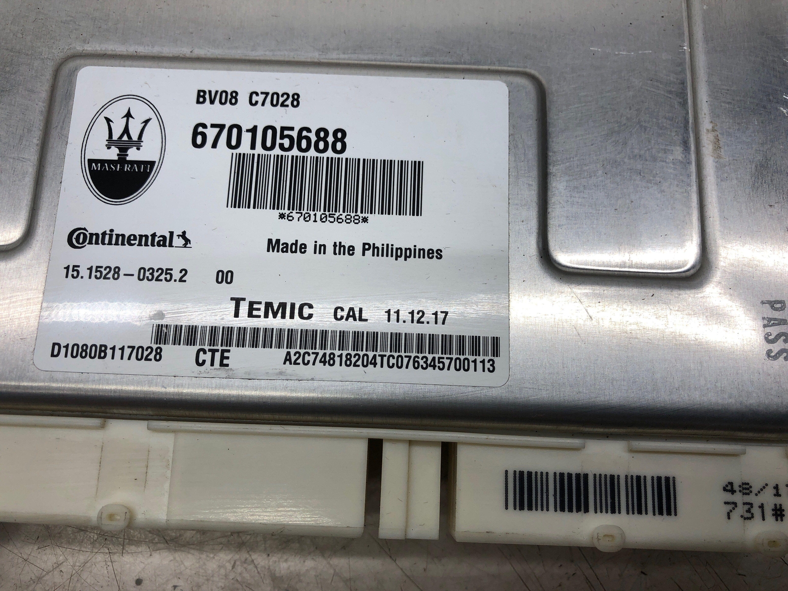 2017-2022 MASERATI LEVANTE SUSPENSION CONTROL MODULE 670105688 OEM