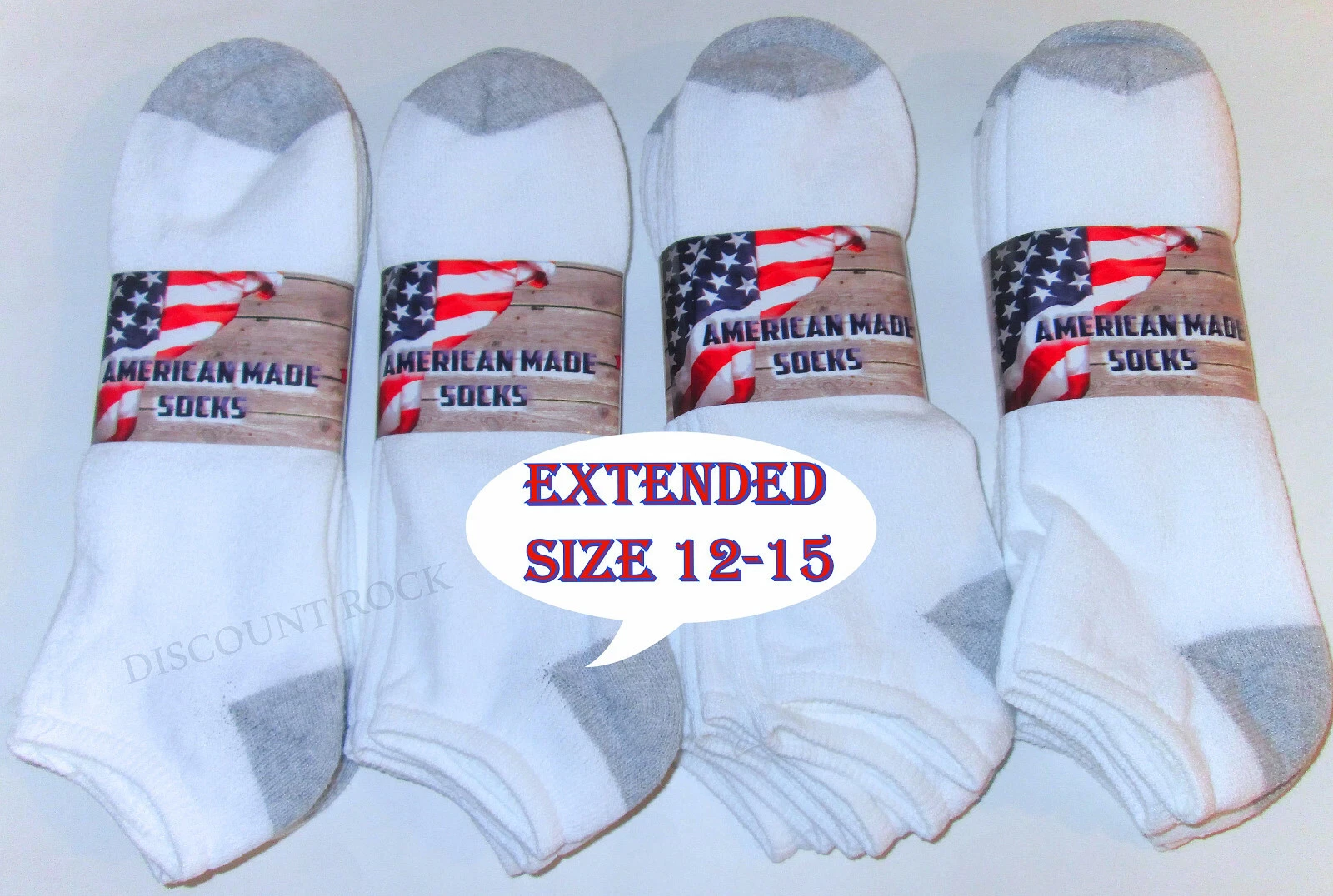 6 / 12 Pairs Mens Extended Size 12-15 White Cotton Blend No Show Low Cut Socks
Opens in a new window