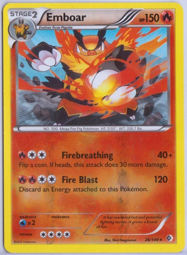 Emboar - BW21 - Holo Rare Promo - Black & White Promos - Pokémon - Damaged