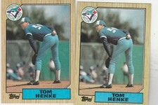 FREE SHIPPING-MINT-1987 Topps Toronto Blue Jays  #510 Tom Henke-2 CARDS