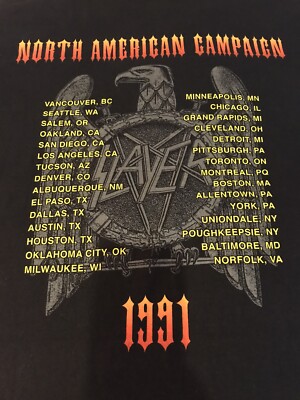 SLAYER T-SHIRT SUMMER CAMPAIGN 1991 激渋ボロ SLAYER T-SHIRT SUMMER CAMPAIGN 1991 激渋ボロ（SLAYER SEASONS