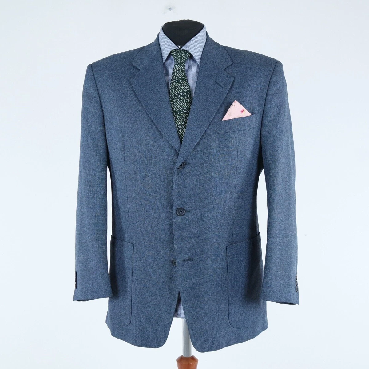 Abrigo deportivo Blazer de poli ster azul sin patr n para hombre C A talla US 44