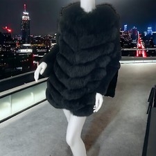 Nwt Rizal Rex & Fox Fur Coat Size L $2630