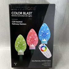 Lumations Color Blast Set Of 3 Ct C20 Faceted Pathway Markers LED Light Show New