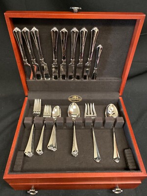 Oneida Stainless Flatware Juilliard Pattern w/ Reed Barton Chest