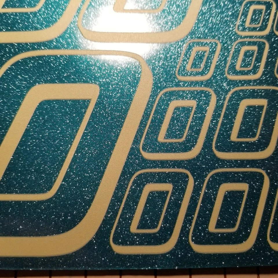 ULTRA Metallic Teal w/Creme #0's Racing Numbers Vinyl Decal Sheet 1/10-1/12 Nice - Image 3 of 4