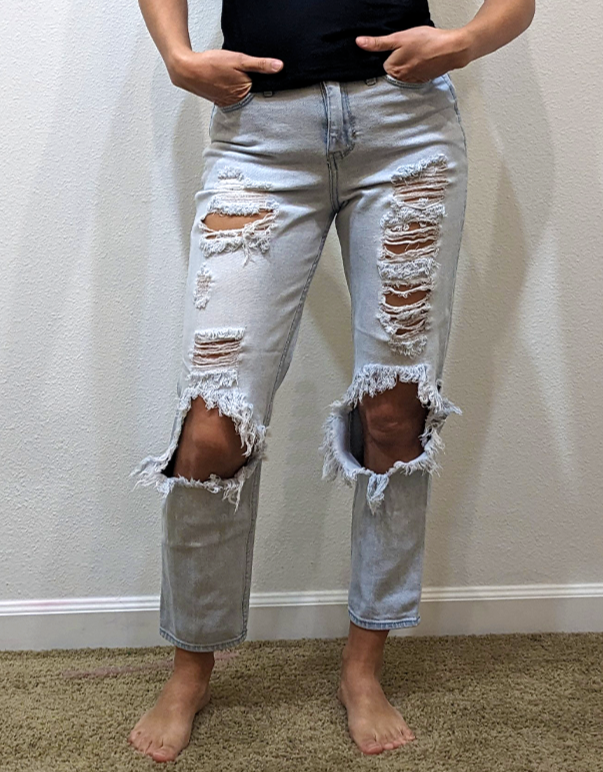 Hollister Ultra High Rise Mom Jeans 0R 24x26 Vintage Stretch Destroyed Grunge-image