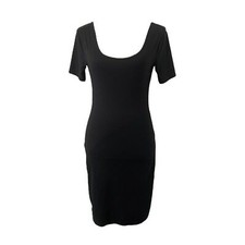 Mudd Dress Womens Medium Black Short Sleeve Lightweight Bodycon Casual