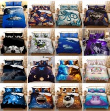 Animals Duvet Quilt Cover Pillow Cases Bedding Set Single Double King UK Sizes