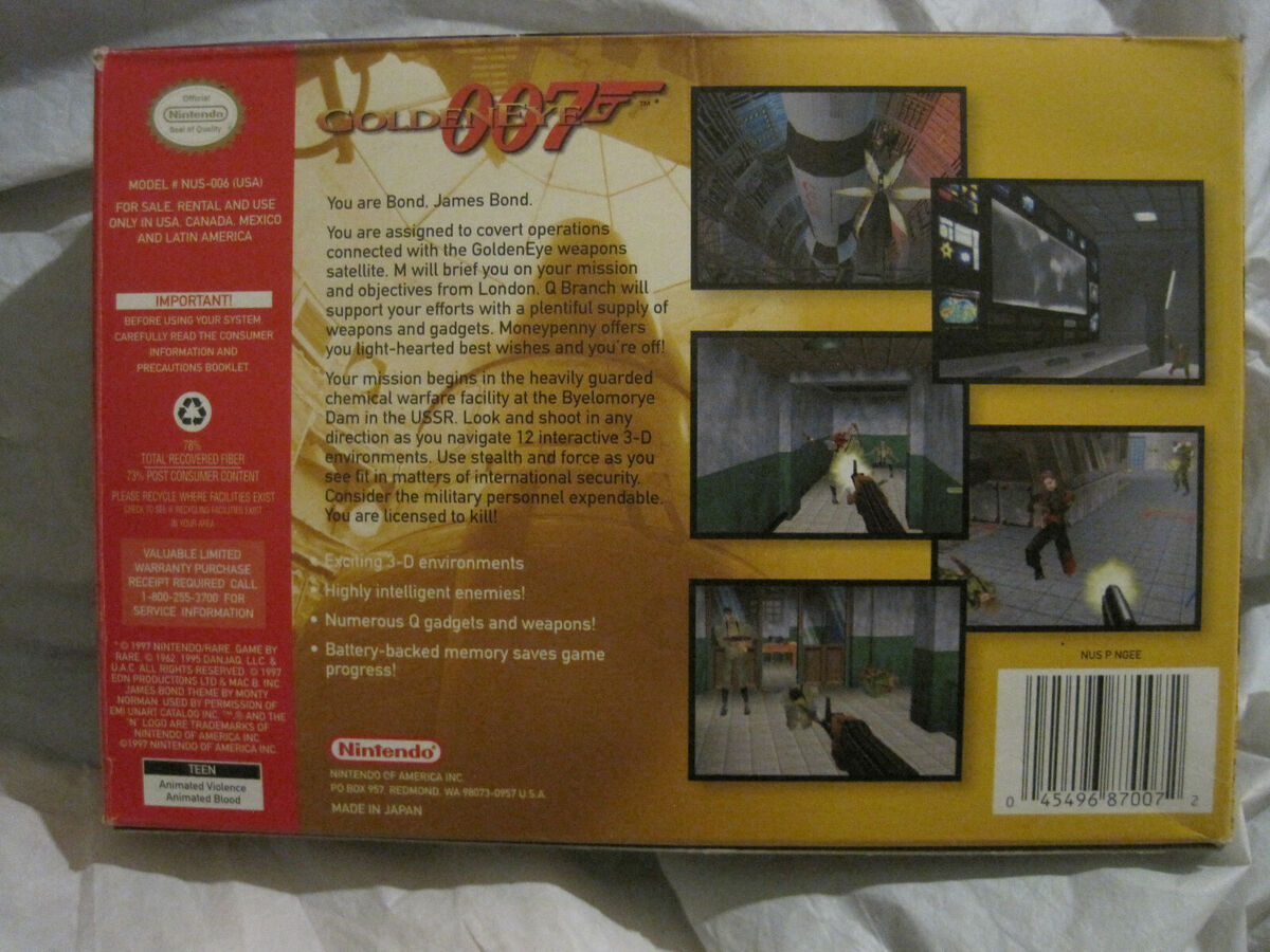 Nintendo 64 James Bond 007 GoldenEye N64 With box and one insert