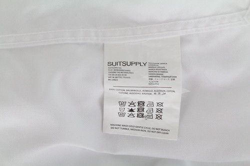 SUITSUPPLY Traveller Men Shirt ~S White Pure Cotton Cutaway Classic Button-Up - Picture 5 of 7