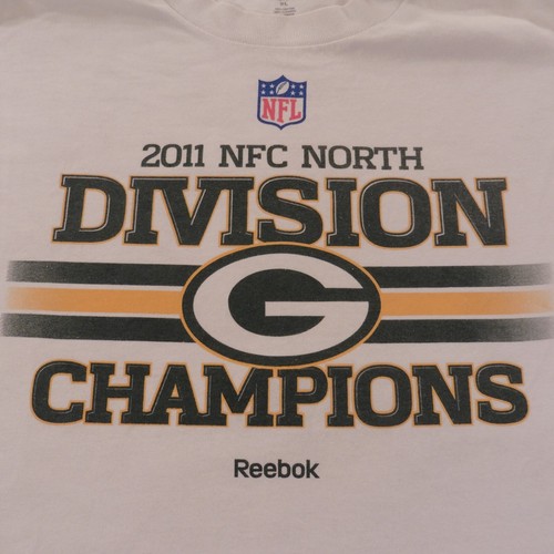 Green Bay Packers Shirt 2011 Division Champions Reebok Retro White Size XL - Picture 3 of 12