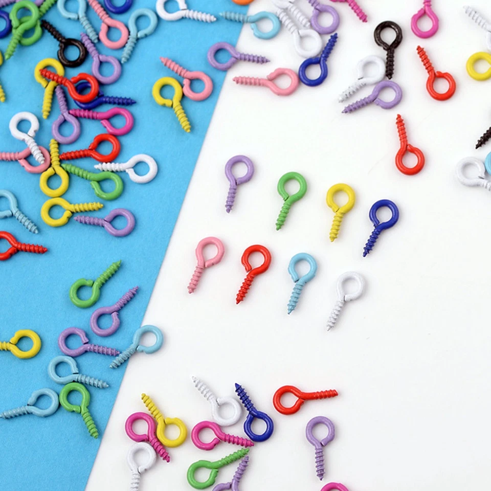 Artesanía Mezcla Color Metal Tornillo Ojo Pasadores Fianzas 8mm 10mm Ganchos Ojales Envío Gratis Foto 2 de 4
