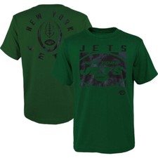 NFL Youth New York Jets Liquid Camo Short Sleeve T-Shirt, Green, L